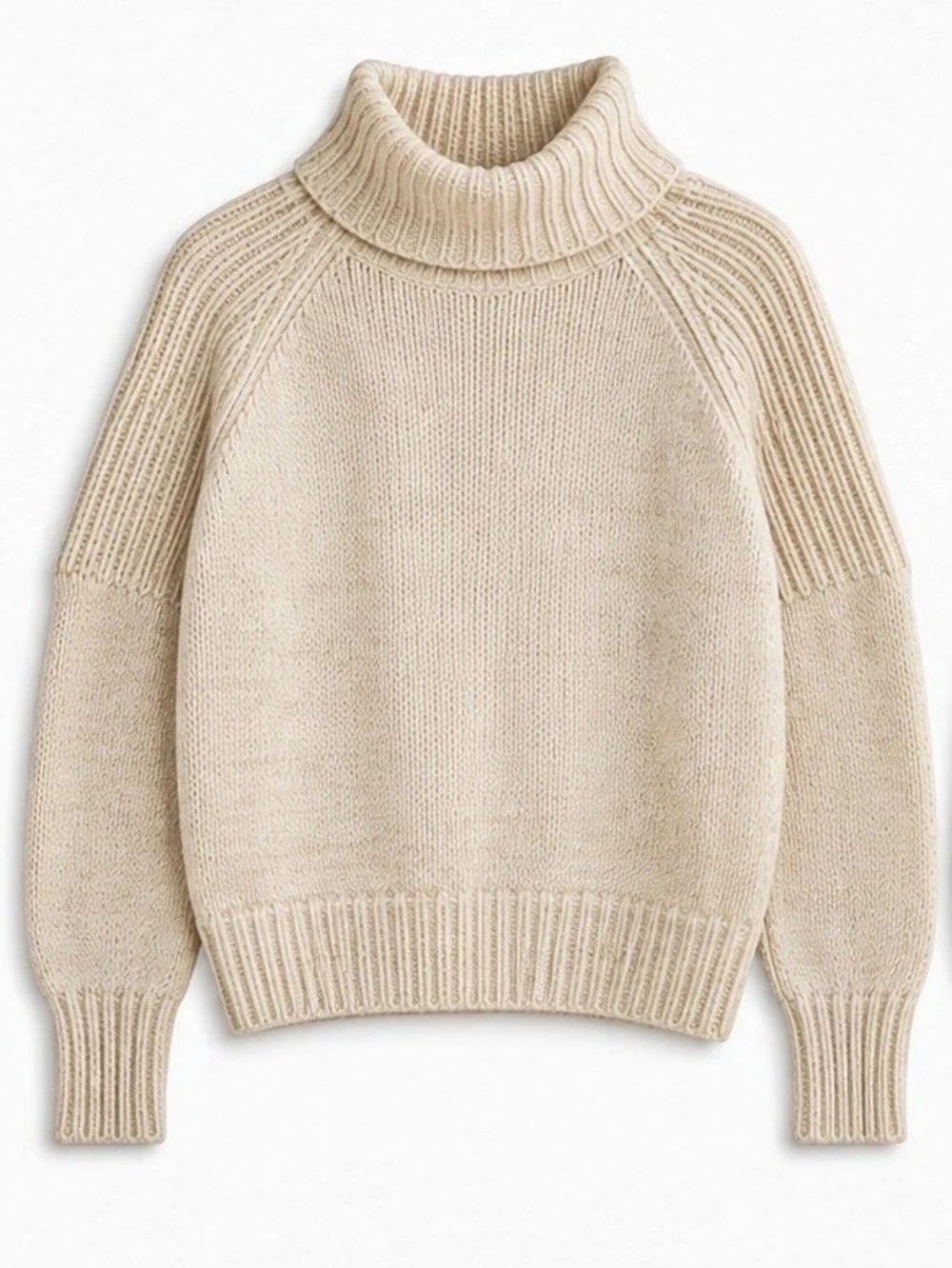 Nine West Ribbed Turtleneck Sweater XL Cream Like New